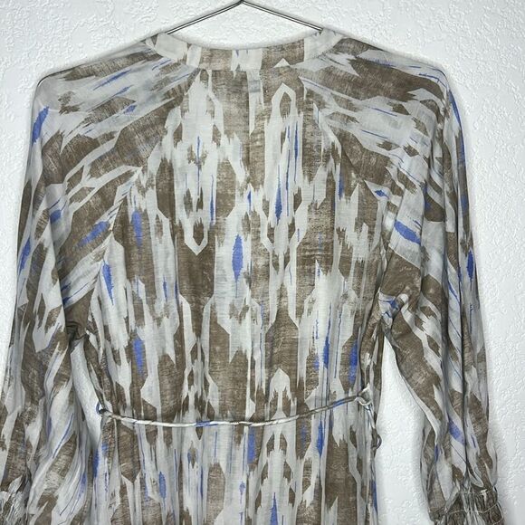 Elegant Blue and Brown Maxi Dress - Picture 8 of 13